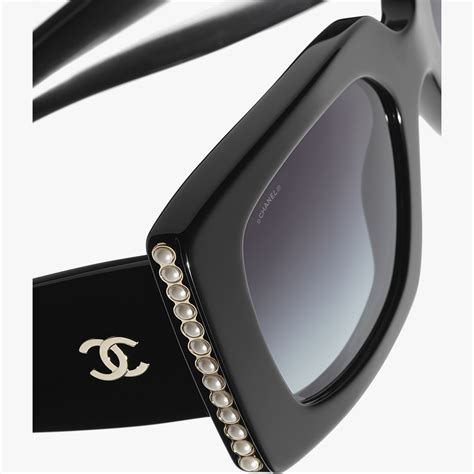 black chanel sunglasses with pearl|chanel sunglasses with white trim.